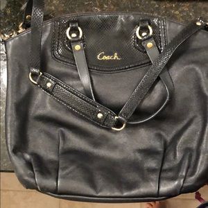 Coach black and gold purse